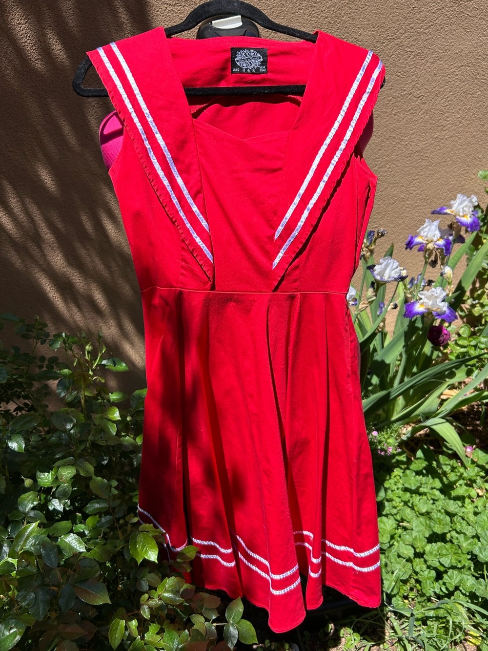 Hearts & Roses Red Sailor-Style Women's Dress